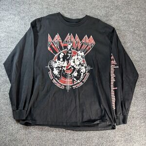 Def Leppard Shirt Mens Large Black World Tour 2023 Graphic Long Sleeve Tee